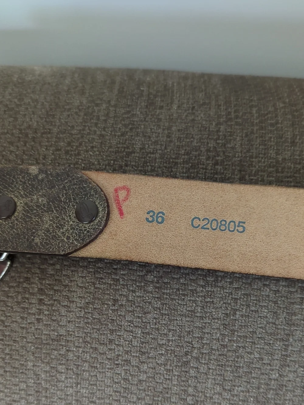 Justin Bent Rail Cross Distressed Brown Leather Belt